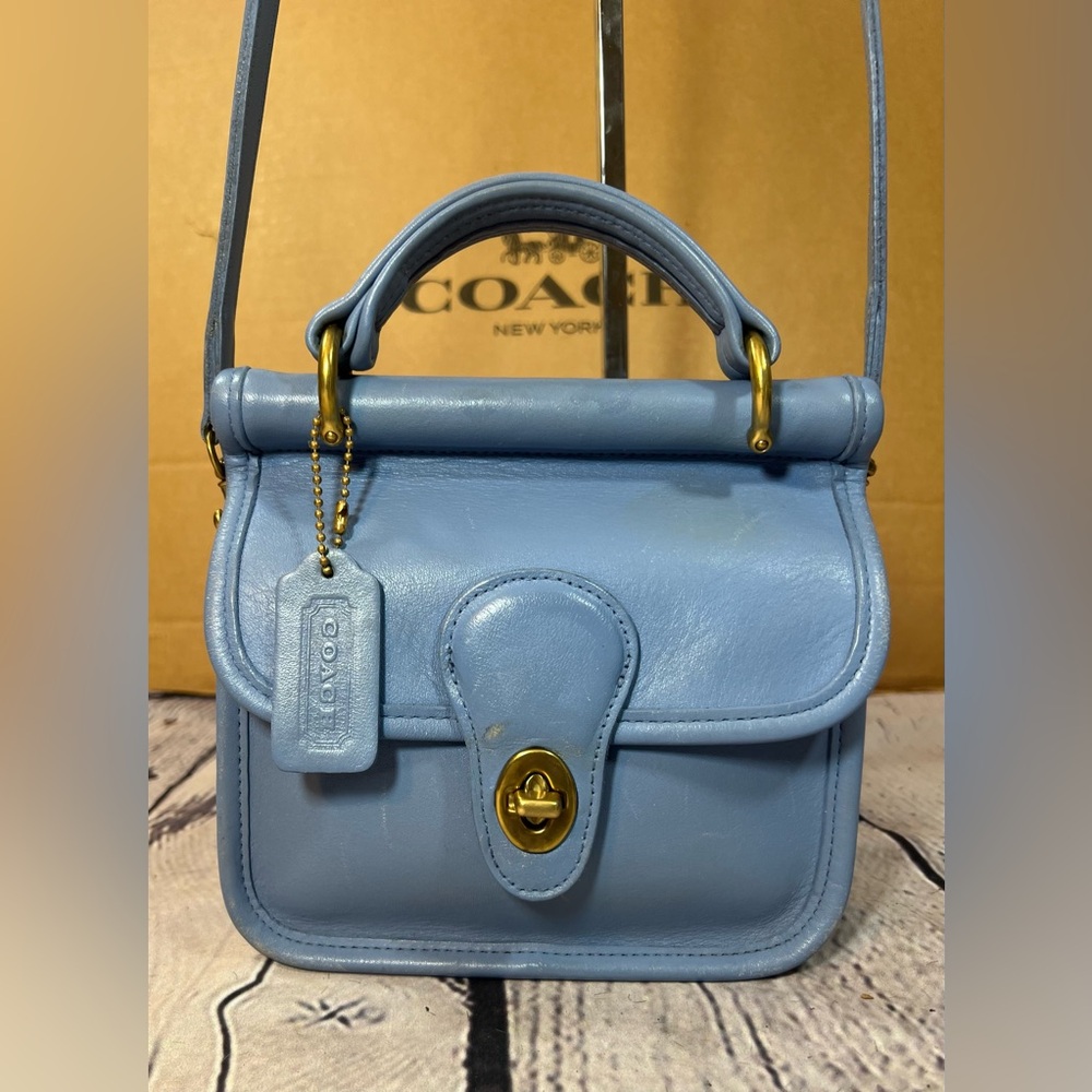 Vintage Coach 9023 Winnie Bag RARE🩵PERIWINKLE BLUE🩵Made in ‘97 Only NICE! - Picture 2 of 14